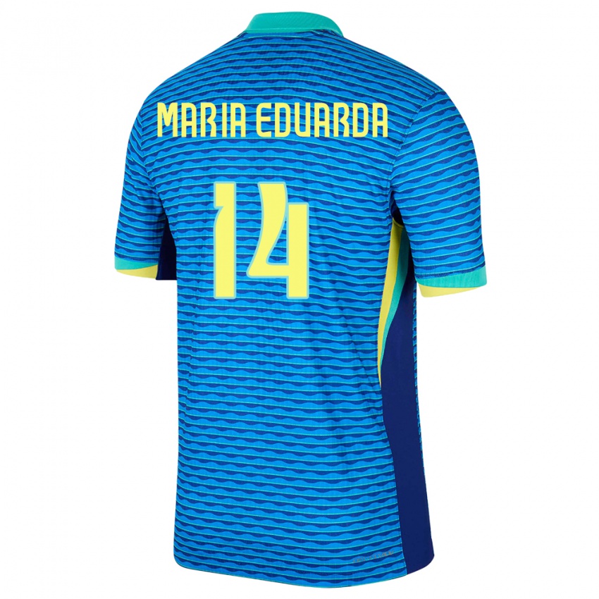Mulher Camisola Brasil Maria Eduarda #14 Azul Alternativa 24-26 Camisa Brasil