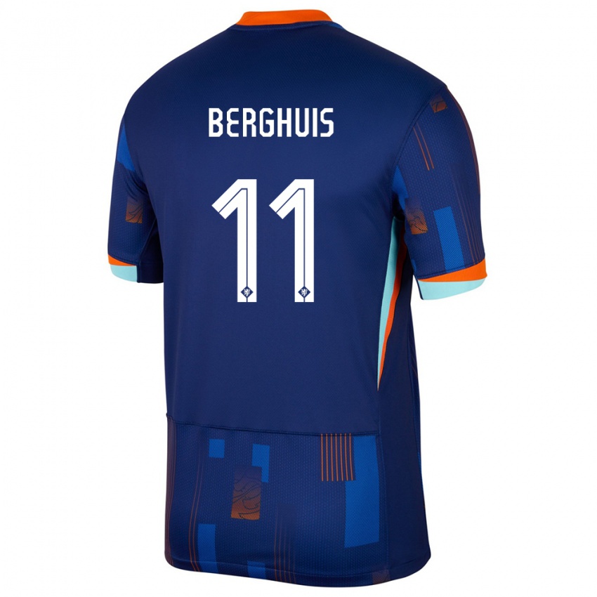 Mulher Camisola Países Baixos Steven Berghuis #11 Azul Alternativa 24-26 Camisa Brasil