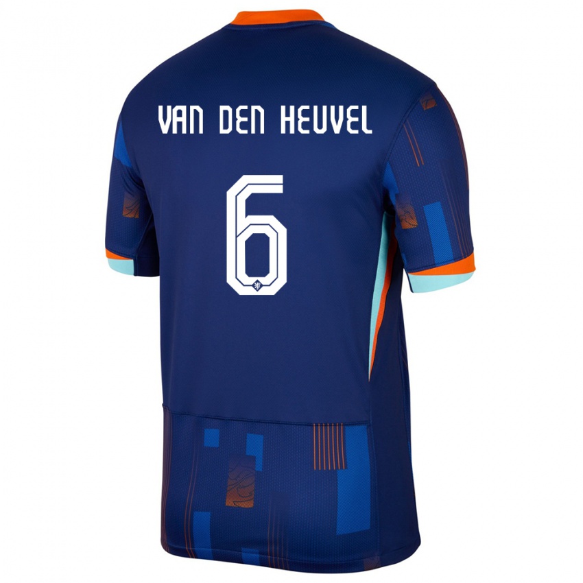 Mulher Camisola Países Baixos Tim Van Den Heuvel #6 Azul Alternativa 24-26 Camisa Brasil
