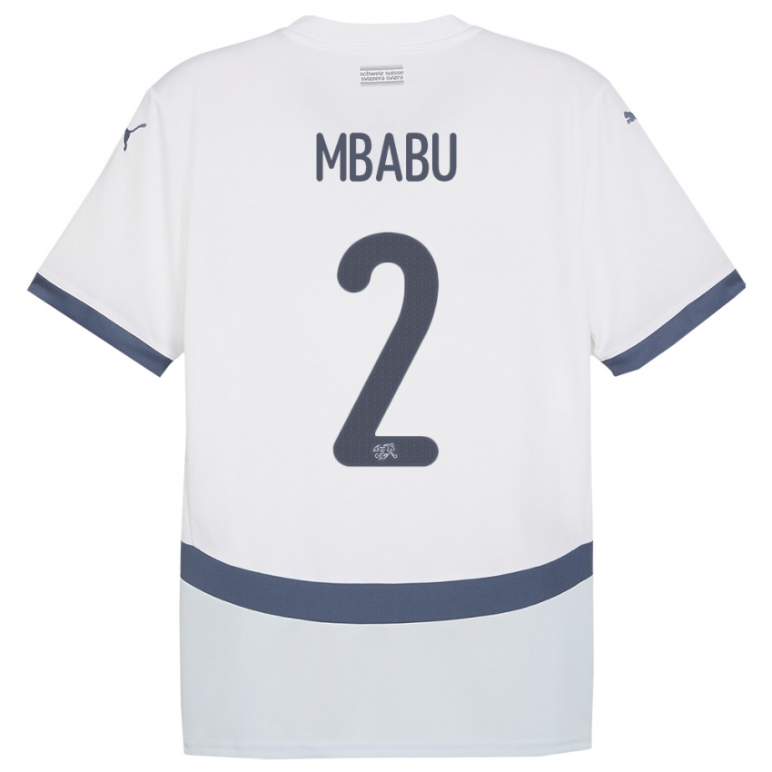 Mulher Camisola Suiça Kevin Mbabu #2 Branco Alternativa 24-26 Camisa Brasil