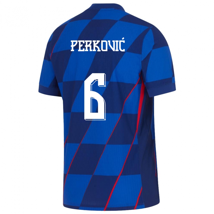 Mulher Camisola Croácia Mauro Perkovic #6 Azul Alternativa 24-26 Camisa Brasil