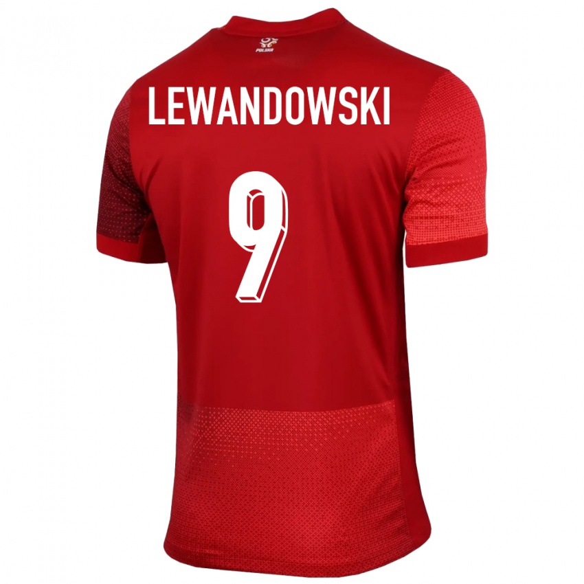 Mulher Camisola Polónia Robert Lewandowski #9 Vermelho Alternativa 24-26 Camisa Brasil