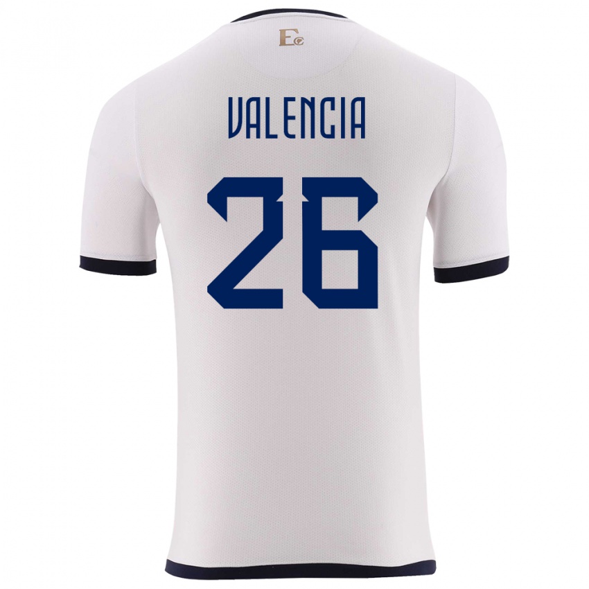 Mulher Camisola Equador Anthony Valencia #26 Branco Alternativa 24-26 Camisa Brasil