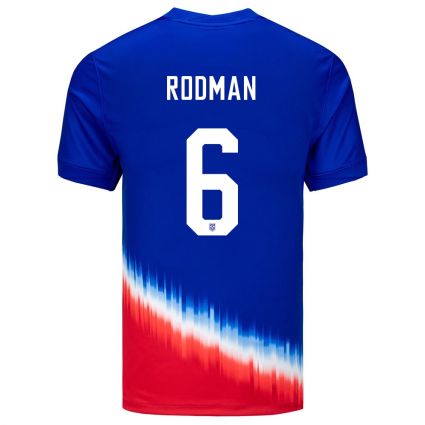 Mulher Camisola Estados Unidos Trinity Rodman #6 Azul Alternativa 24-26 Camisa Brasil