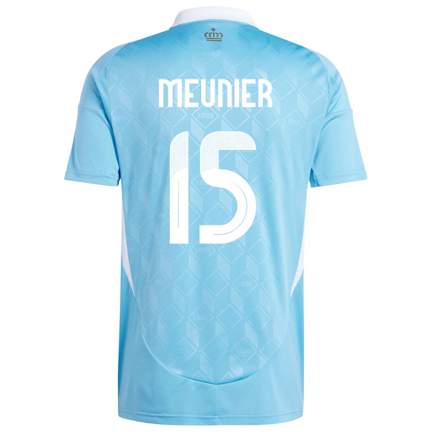 Mulher Camisola Bélgica Thomas Meunier #15 Azul Alternativa 24-26 Camisa Brasil