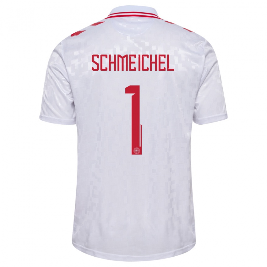 Mulher Camisola Dinamarca Kasper Schmeichel #1 Branco Alternativa 24-26 Camisa Brasil