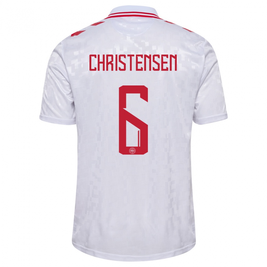 Mulher Camisola Dinamarca Andreas Christensen #6 Branco Alternativa 24-26 Camisa Brasil