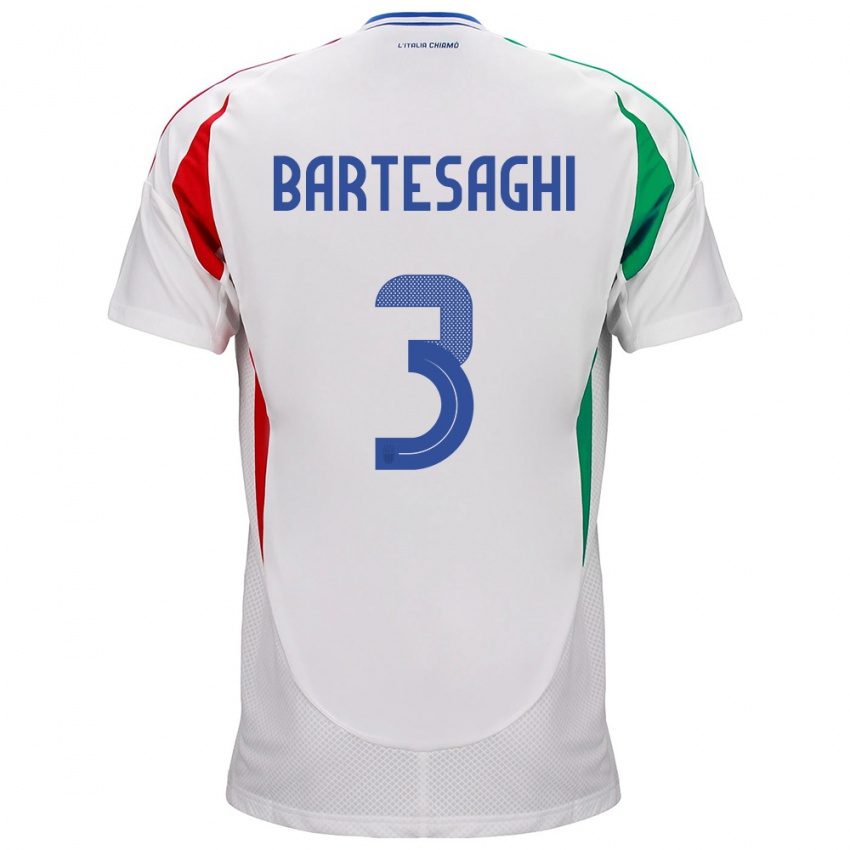 Mulher Camisola Itália Davide Bartesaghi #3 Branco Alternativa 24-26 Camisa Brasil