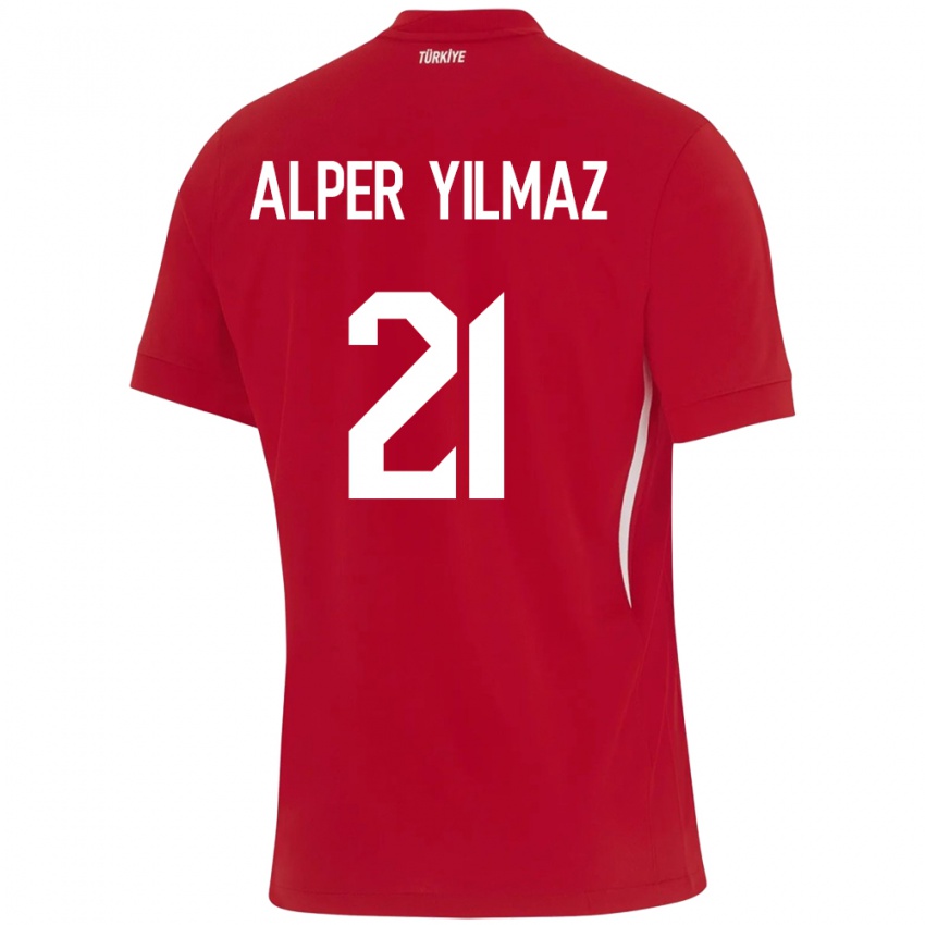 Mulher Camisola Turquia Barış Alper Yılmaz #21 Vermelho Alternativa 24-26 Camisa Brasil