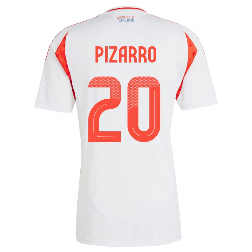 Mulher Camisola Chile Damián Pizarro #20 Branco Alternativa 24-26 Camisa Brasil