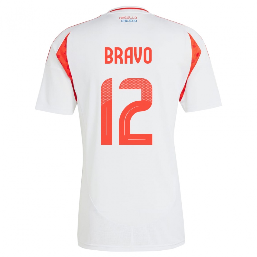 Mulher Camisola Chile Christian Bravo #12 Branco Alternativa 24-26 Camisa Brasil