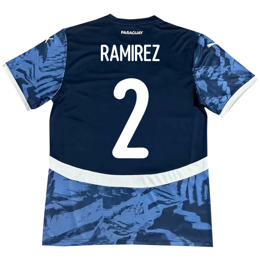 Mulher Camisola Paraguai Iván Ramírez #2 Azul Alternativa 24-26 Camisa Brasil