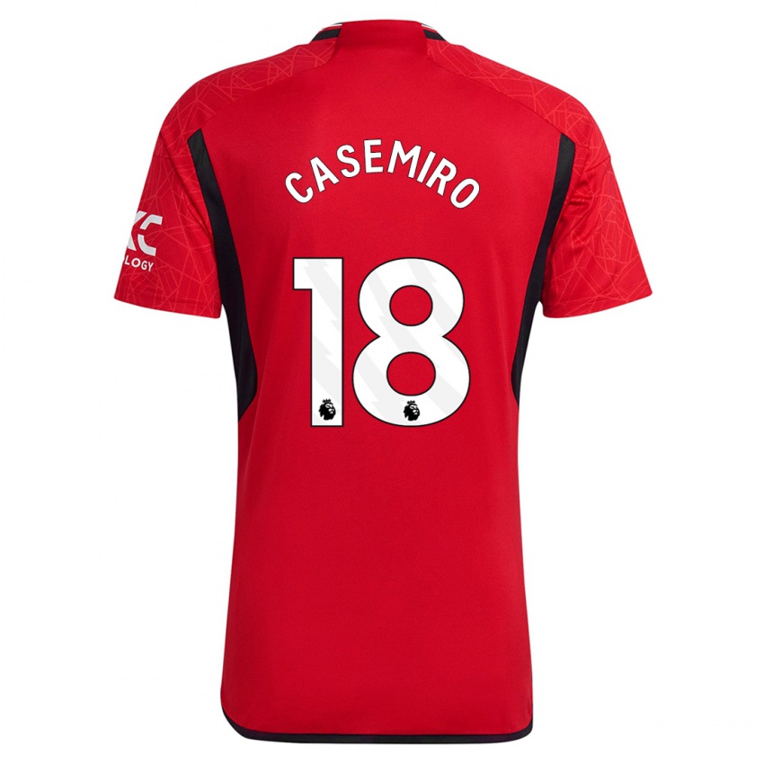 Criança Camisola Casemiro #18 Vermelho Principal 2023/24 Camisa Brasil