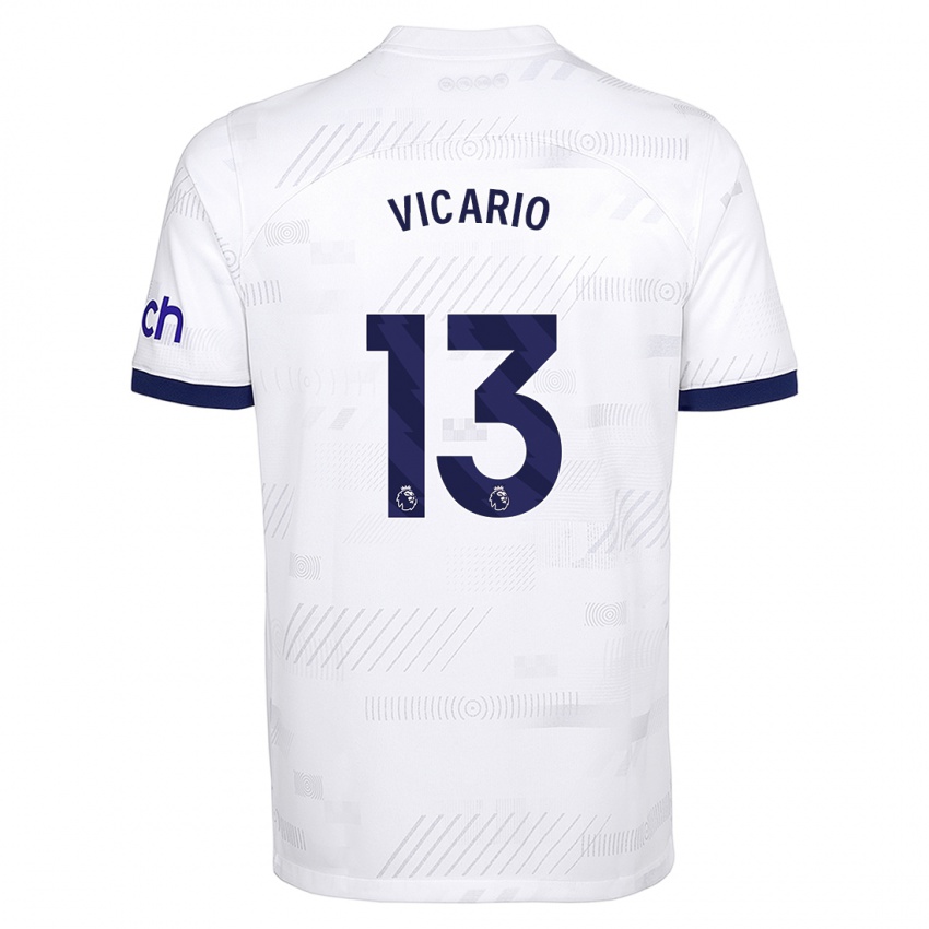 Criança Camisola Guglielmo Vicario #13 Branco Principal 2023/24 Camisa Brasil