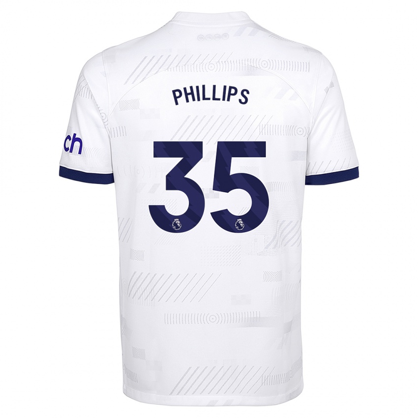 Criança Camisola Ashley Phillips #35 Branco Principal 2023/24 Camisa Brasil