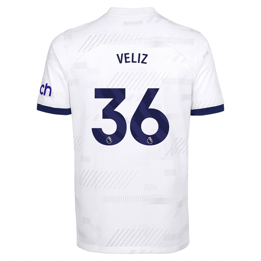 Criança Camisola Alejo Véliz #36 Branco Principal 2023/24 Camisa Brasil