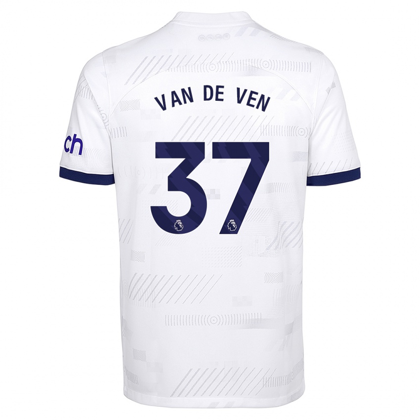 Criança Camisola Micky Van De Ven #37 Branco Principal 2023/24 Camisa Brasil