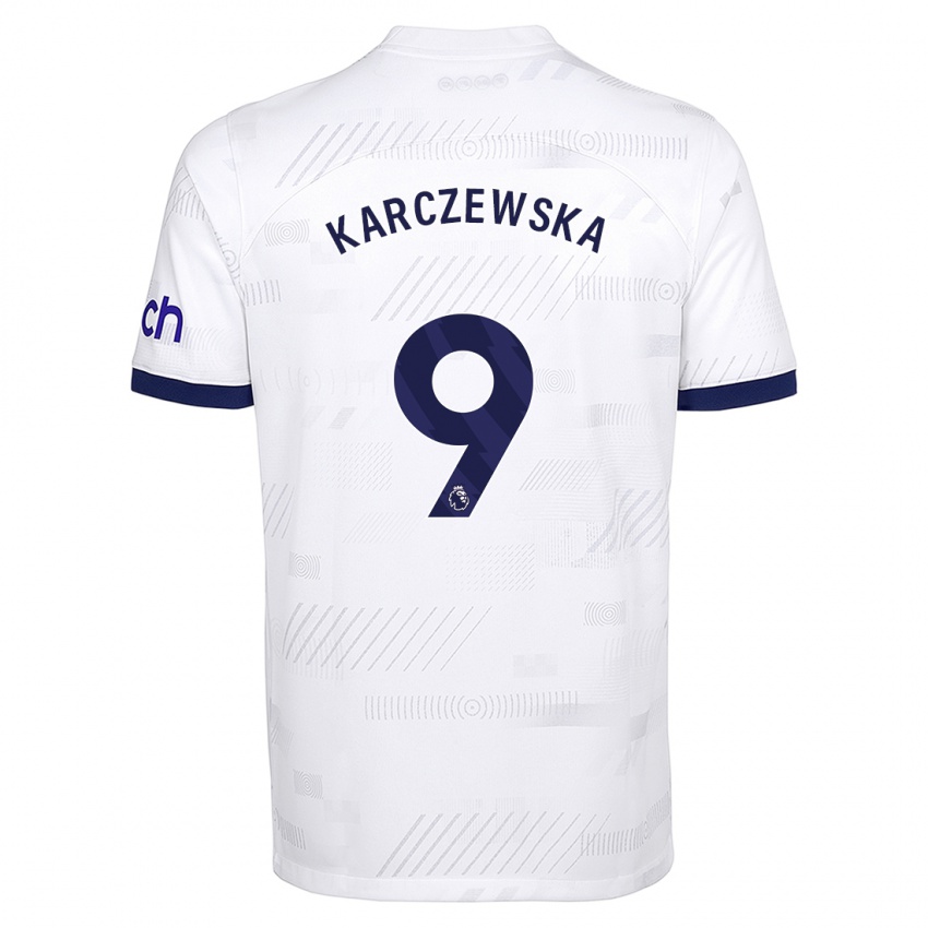 Criança Camisola Nikola Karczewska #9 Branco Principal 2023/24 Camisa Brasil