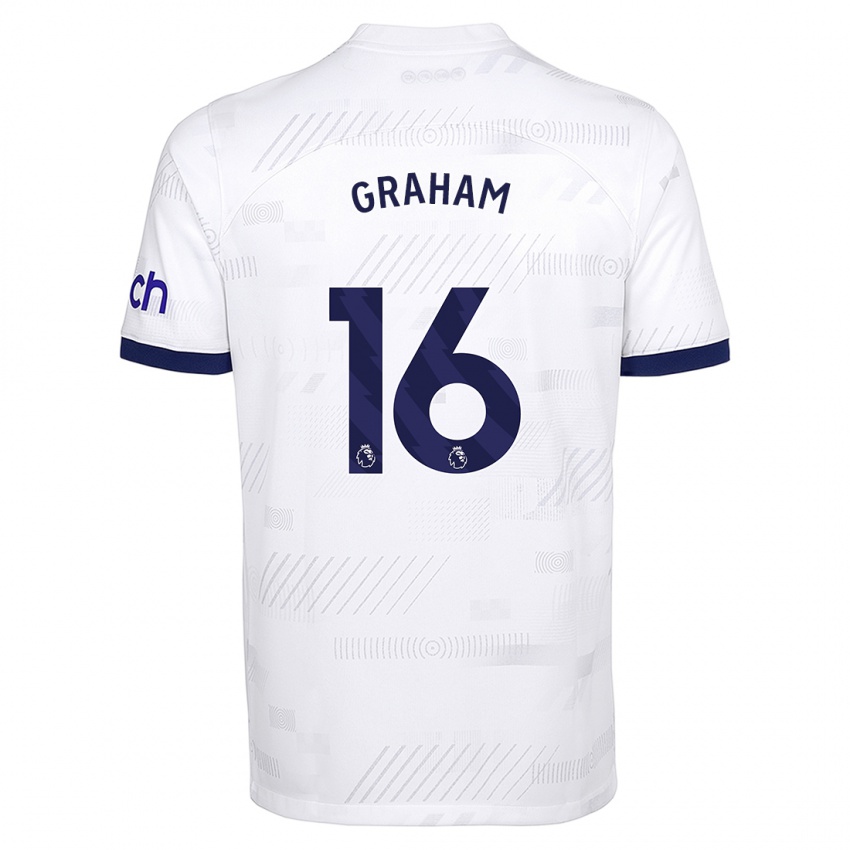 Criança Camisola Kit Graham #16 Branco Principal 2023/24 Camisa Brasil