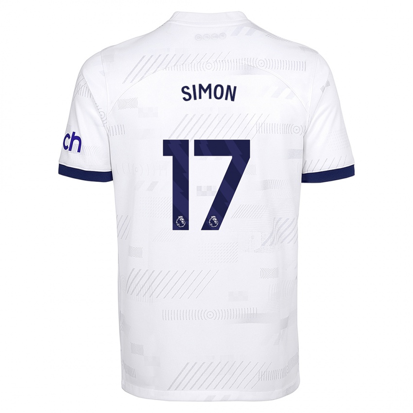 Criança Camisola Kyah Simon #17 Branco Principal 2023/24 Camisa Brasil