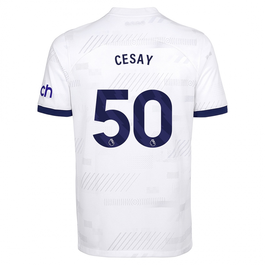 Criança Camisola Kallum Cesay #50 Branco Principal 2023/24 Camisa Brasil