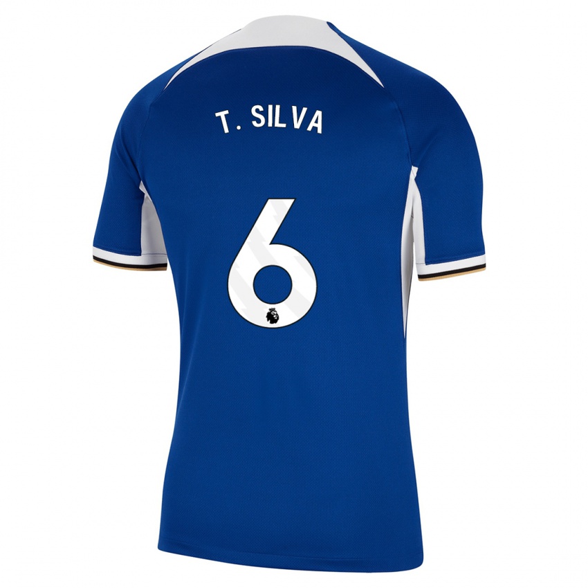 Criança Camisola Thiago Silva #6 Azul Principal 2023/24 Camisa Brasil