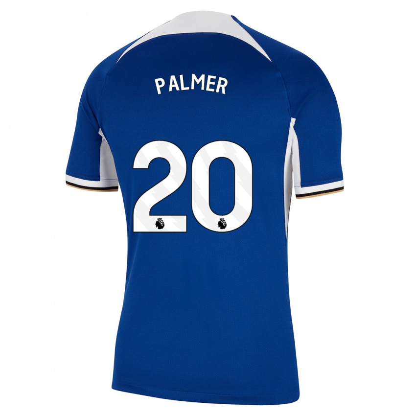 Criança Camisola Cole Palmer #20 Azul Principal 2023/24 Camisa Brasil