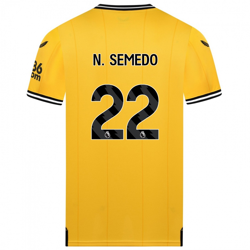 Criança Camisola Nelson Semedo #22 Amarelo Principal 2023/24 Camisa Brasil