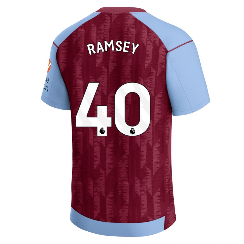 Criança Camisola Aaron Ramsey #40 Azul Claret Principal 2023/24 Camisa Brasil