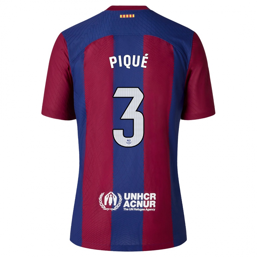 Criança Camisola Gerard Pique #3 Vermelho Azul Principal 2023/24 Camisa Brasil