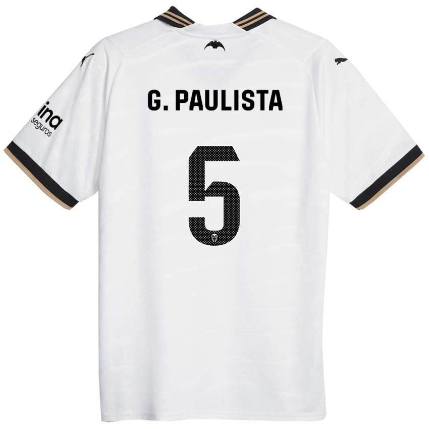 Criança Camisola Gabriel Paulista #5 Branco Principal 2023/24 Camisa Brasil