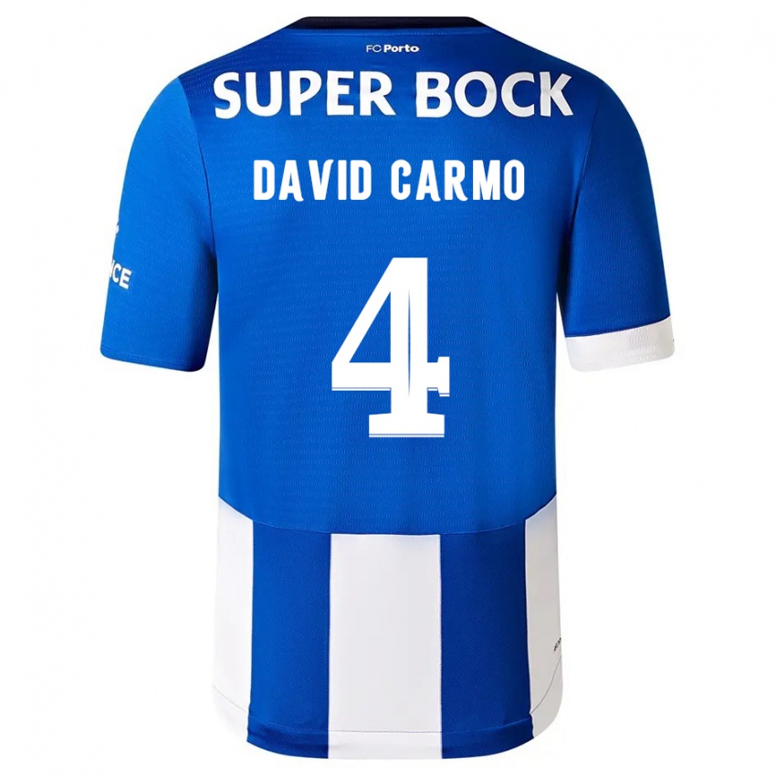 Criança Camisola David Carmo #4 Branco Azulado Principal 2023/24 Camisa Brasil