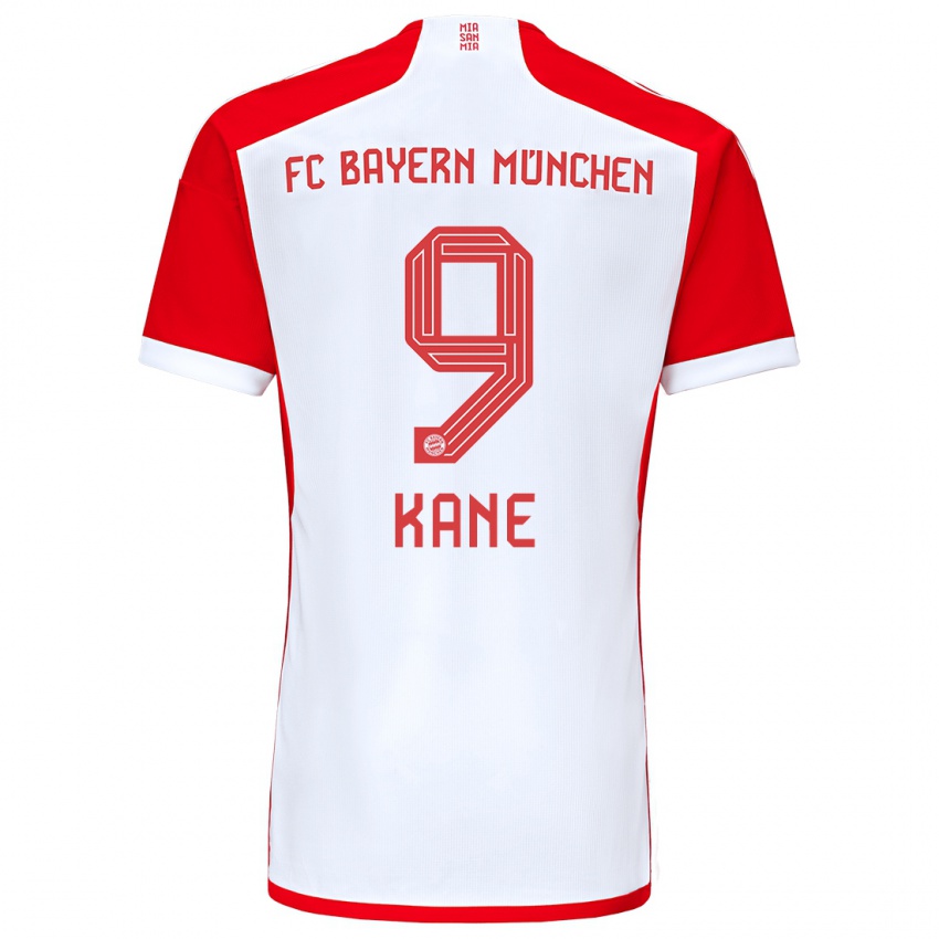 Criança Camisola Harry Kane #9 Vermelho Branco Principal 2023/24 Camisa Brasil