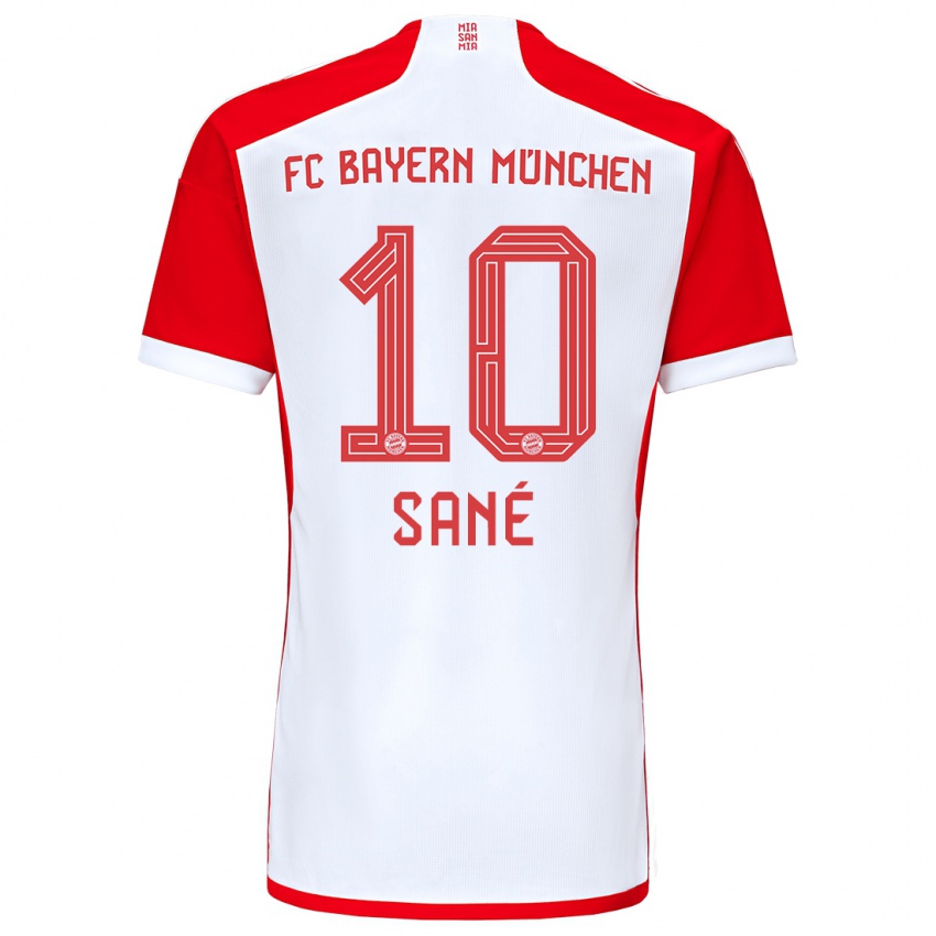 Criança Camisola Leroy Sane #10 Vermelho Branco Principal 2023/24 Camisa Brasil