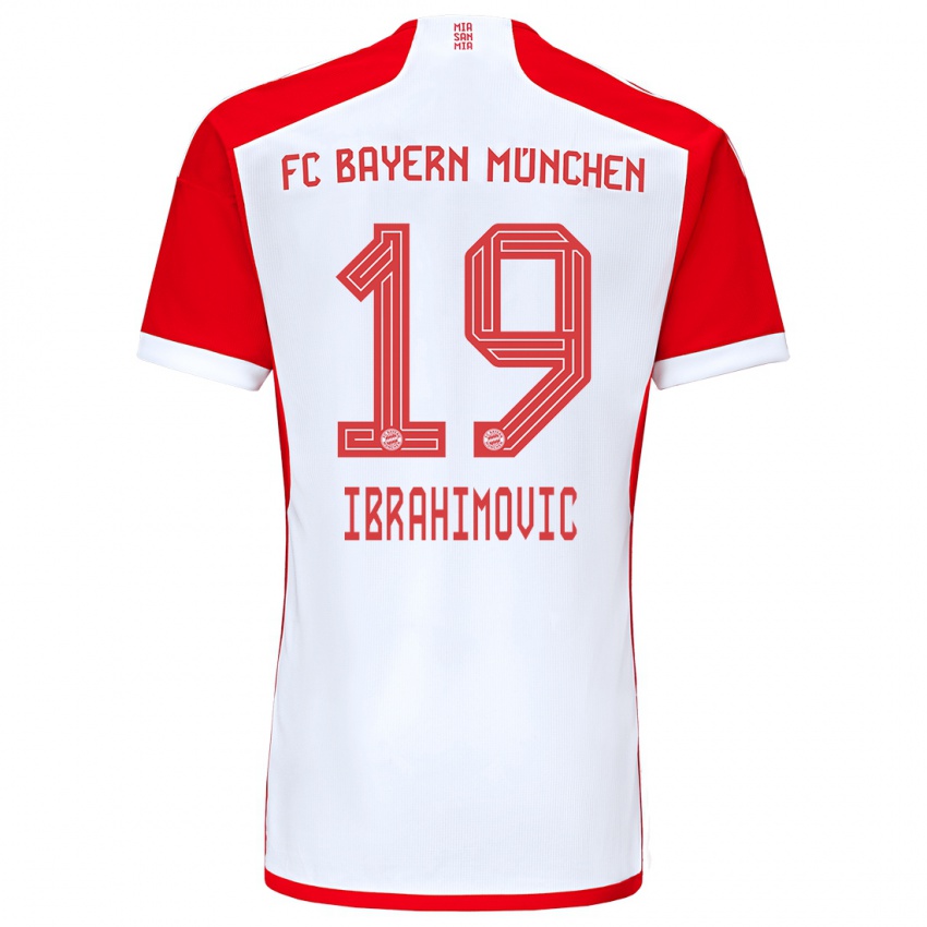 Criança Camisola Arijon Ibrahimovic #19 Vermelho Branco Principal 2023/24 Camisa Brasil
