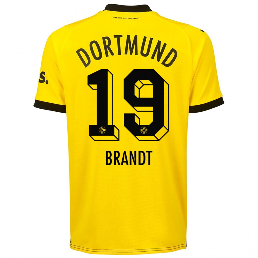 Criança Camisola Julian Brandt #19 Amarelo Principal 2023/24 Camisa Brasil
