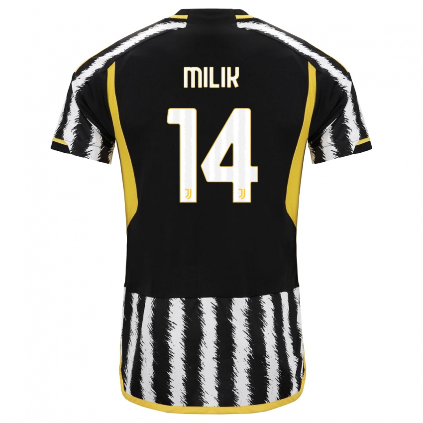 Criança Camisola Arkadiusz Milik #14 Preto Branco Principal 2023/24 Camisa Brasil