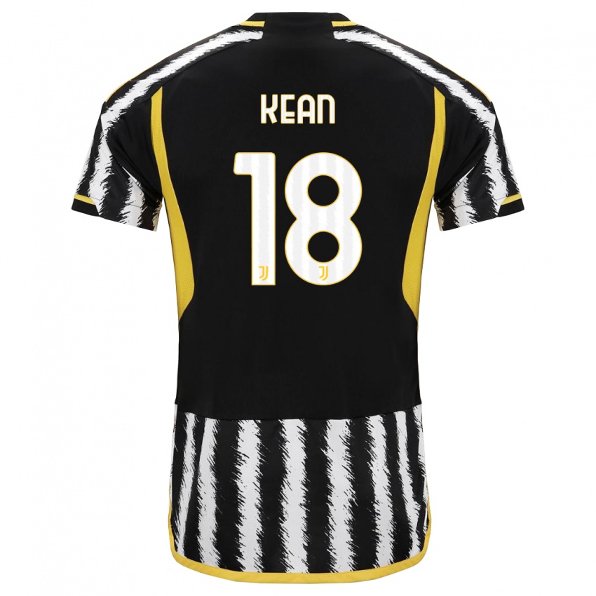 Criança Camisola Moise Kean #18 Preto Branco Principal 2023/24 Camisa Brasil