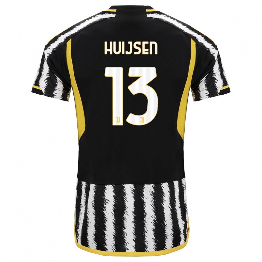 Criança Camisola Dean Huijsen #13 Preto Branco Principal 2023/24 Camisa Brasil