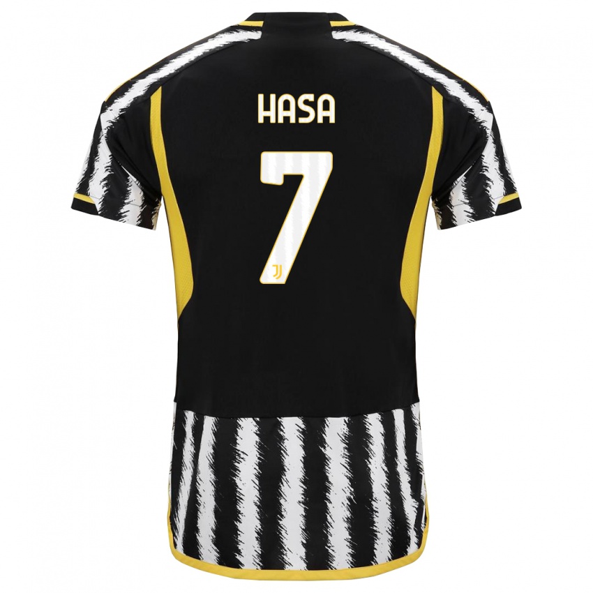 Criança Camisola Luis Hasa #7 Preto Branco Principal 2023/24 Camisa Brasil