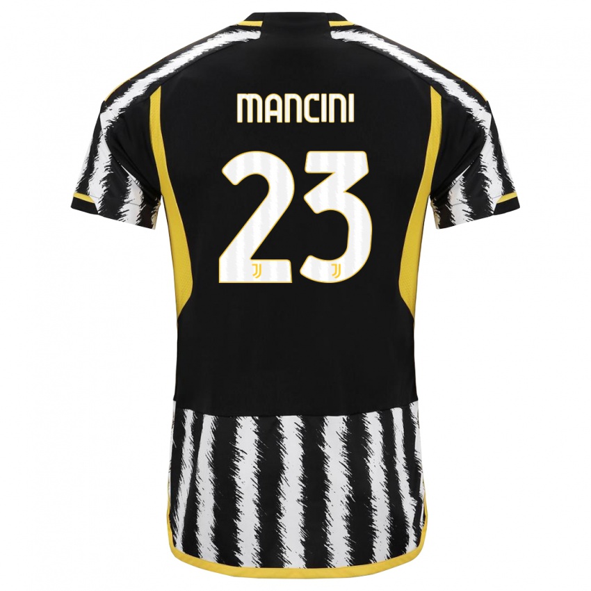 Criança Camisola Tommaso Mancini #23 Preto Branco Principal 2023/24 Camisa Brasil