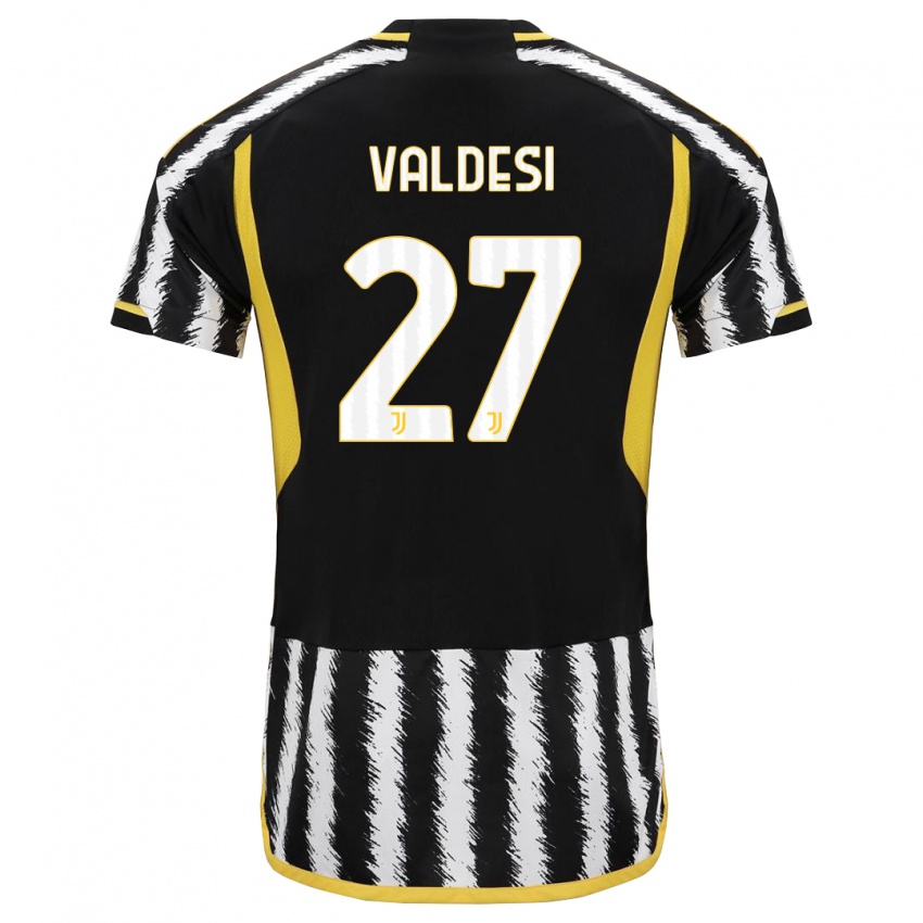 Criança Camisola Andrea Valdesi #27 Preto Branco Principal 2023/24 Camisa Brasil