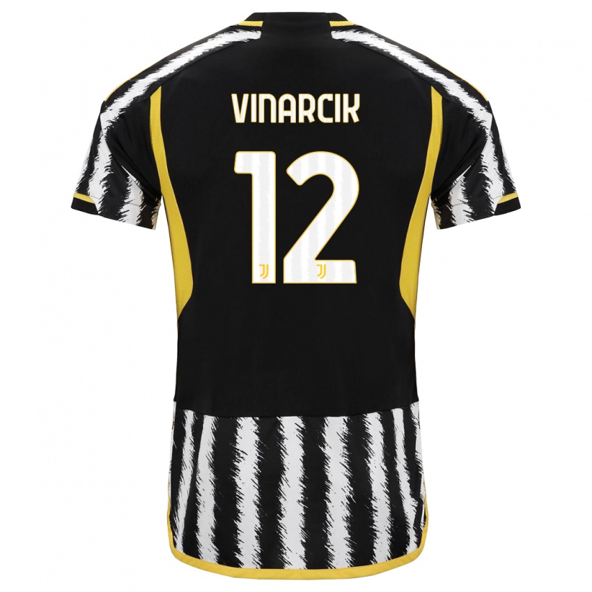 Criança Camisola Jakub Vinarcik #12 Preto Branco Principal 2023/24 Camisa Brasil