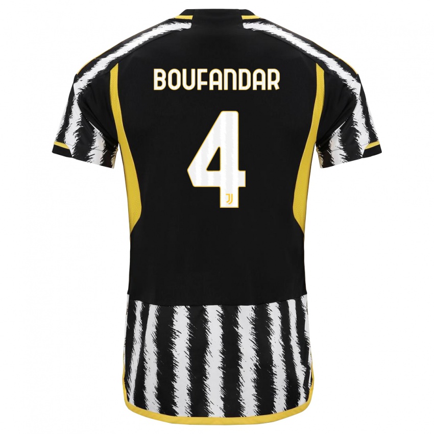 Criança Camisola Adam Boufandar #4 Preto Branco Principal 2023/24 Camisa Brasil