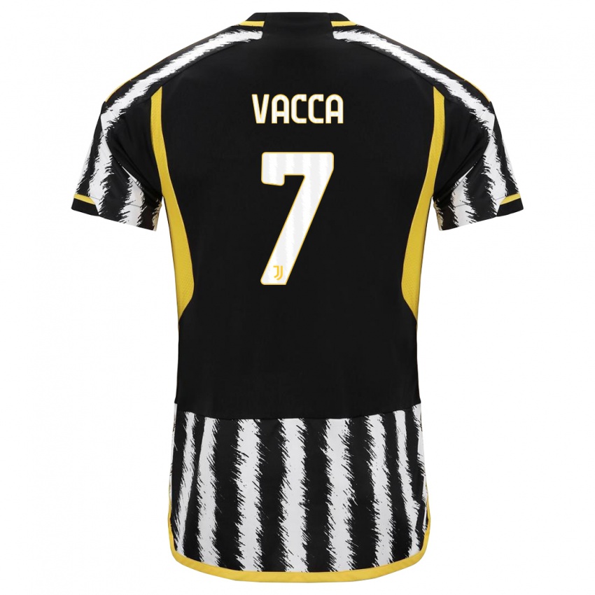 Criança Camisola Alessio Vacca #7 Preto Branco Principal 2023/24 Camisa Brasil