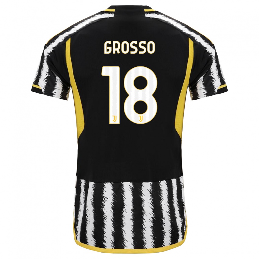 Criança Camisola Filippo Grosso #18 Preto Branco Principal 2023/24 Camisa Brasil