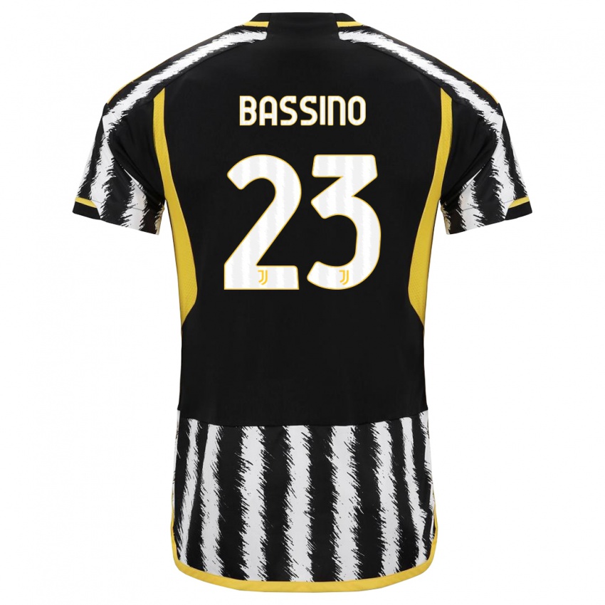 Criança Camisola Alessandro Bassino #23 Preto Branco Principal 2023/24 Camisa Brasil