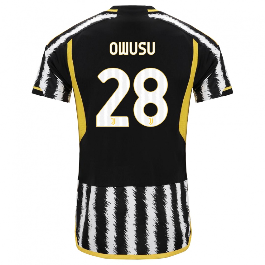 Criança Camisola Augusto Owusu #28 Preto Branco Principal 2023/24 Camisa Brasil