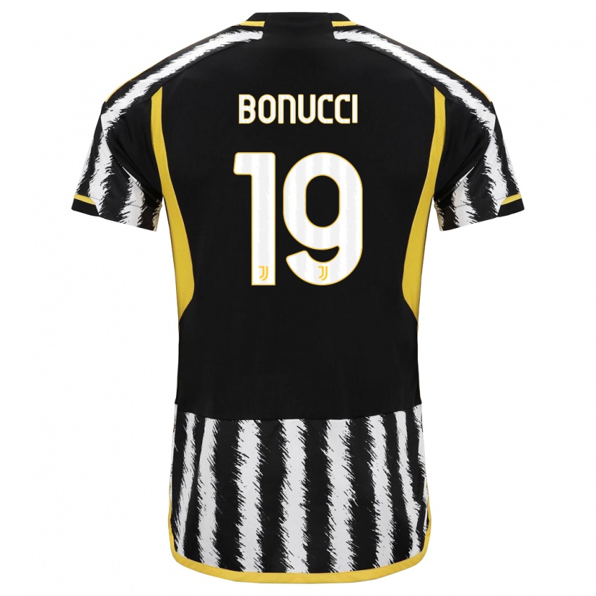 Criança Camisola Leonardo Bonucci #19 Preto Branco Principal 2023/24 Camisa Brasil