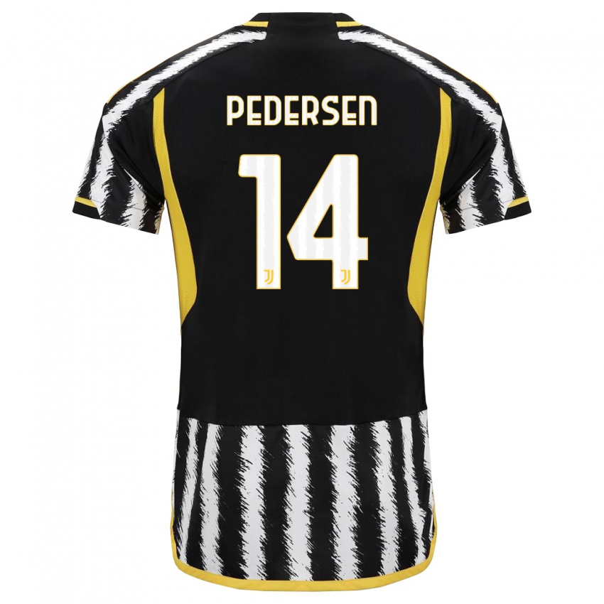 Criança Camisola Sofie Junge Pedersen #14 Preto Branco Principal 2023/24 Camisa Brasil